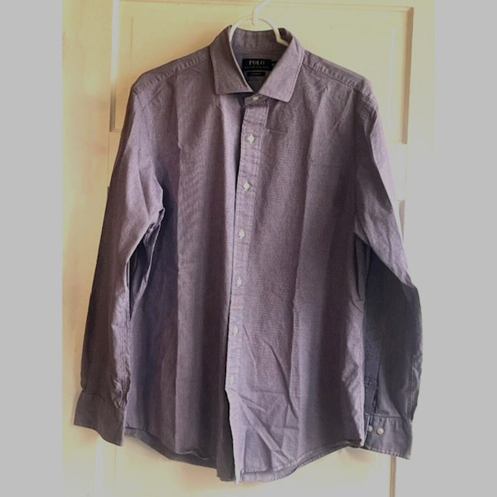 POLO Ralph Lauren Long‎ Sleeve Shirt Size 16 1/2 -34/35 Blue Checked